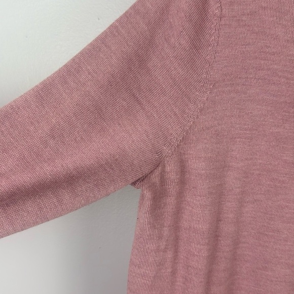Cynthia Rowley 100% Extra Fine Merino Wool Pink Crew Neck Sweater Knit Size L - Picture 10 of 10